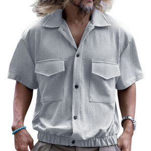 Herren-Kurzarmhemd mit Waffelmuster