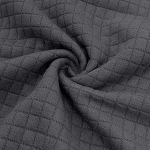 Herren-T-Shirt mit kleinem quadratischem Stehkragen und halbem Reißverschluss und langen Ärmeln