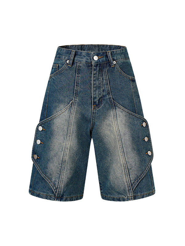 High Street Washed Distressed Denim Shorts