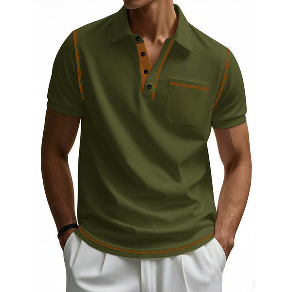Lässiges Poloshirt aus Baumwolle für Herren mit kurzen Ärmeln