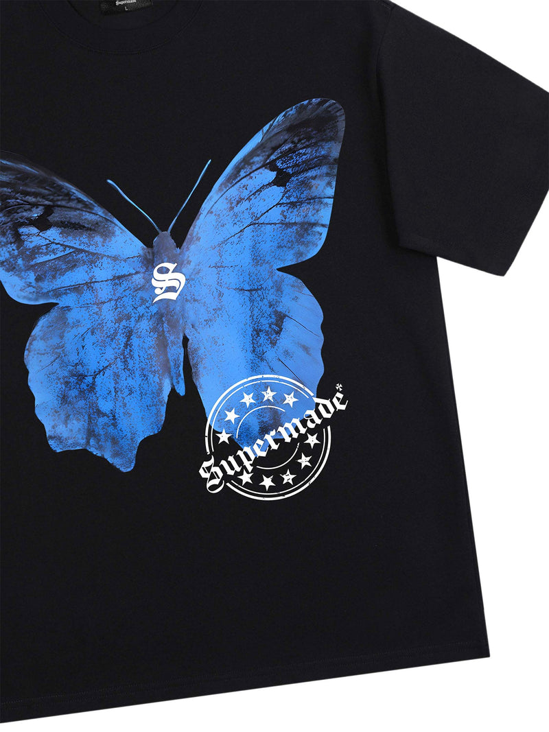 Street Hip-Hop Butterfly Stamp T-shirt