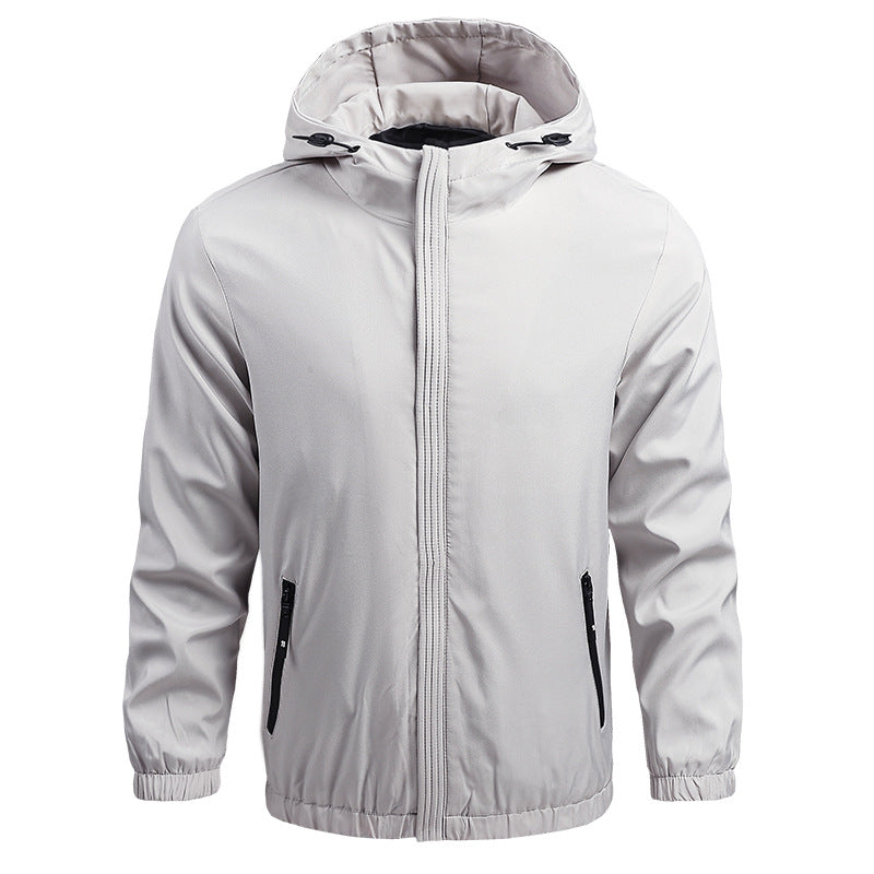 MEN'S HOODED CASUAL JACKET, MEN'S MOUNTAINEERING JACKET, WINDPROOF OUTDOOR SPORTS JACKET