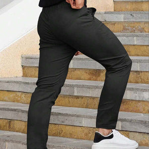 Men's Solid Color Casual Suit Pants