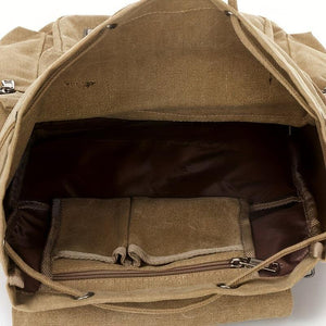 Retro-Outdoor-Rucksack aus Canvas mit großer Kapazität und mehreren Taschen für Herren