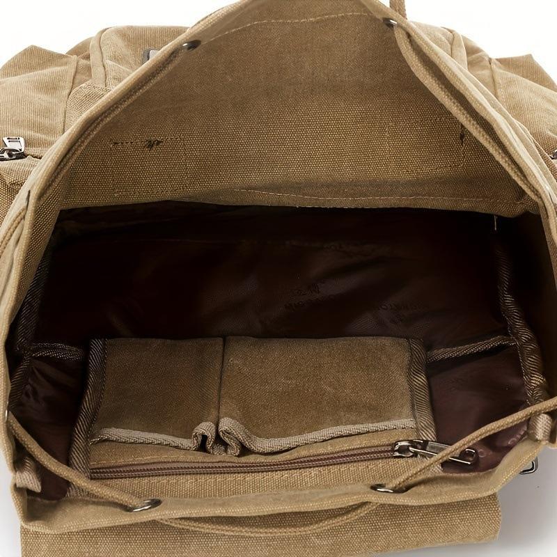 Men's Retro Outdoor Large Capacity Multi-Pocket Canvas Backpack