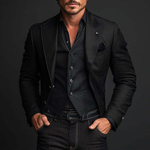 Einfarbiger Casual Business Blazer für Herren 