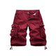 (SIZE US 30-48)BUTTON AND ZIPPER MULTI DIMENSIONAL POCKETS 11'' INSEAM CARGO SHORTS