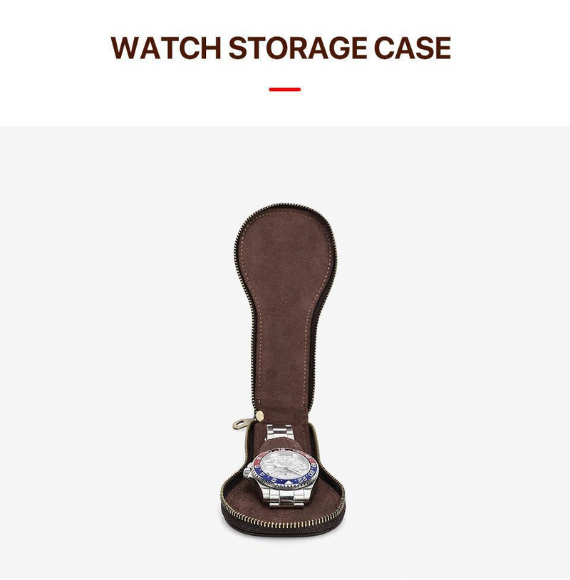 Men's Vintage Cowhide Watch Storage Bag
