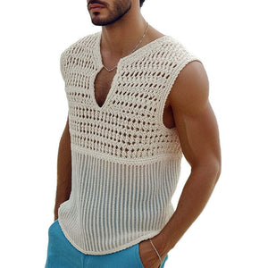 Men's Summer Fashion Hollow Knitted Tank Top