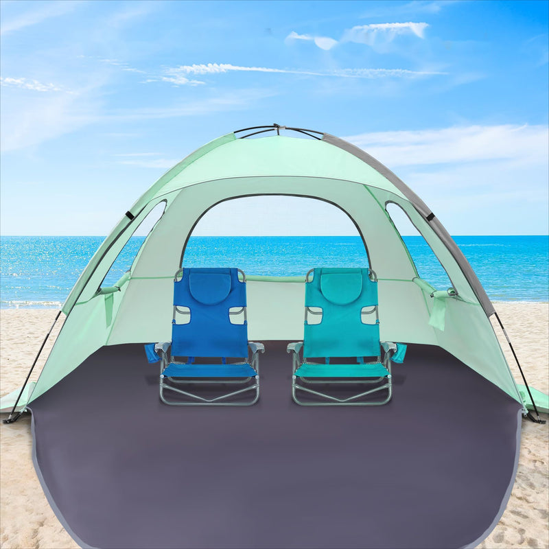 OUTDOOR CAMPING PARTY PORTABLE MULTI PERSON SUNSHADE BEACH LEISURE SUNSCREEN BREATHABLE BEACH TENT