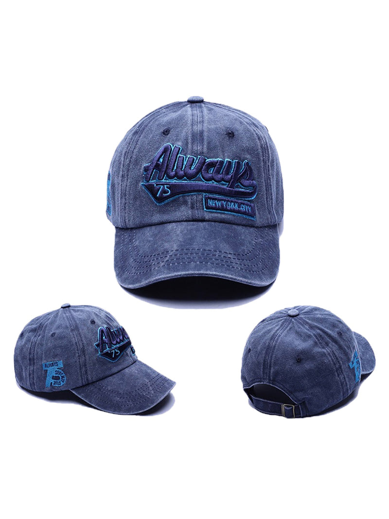 Vintage Embroidered Denim Washed Baseball Cap