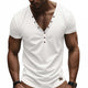 Men's Solid Color Cotton V-Neck Short Sleeve T-Shirt