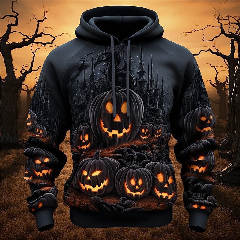 PUMPKIN PRINTED HALLOWEEN SERIES HOODIE