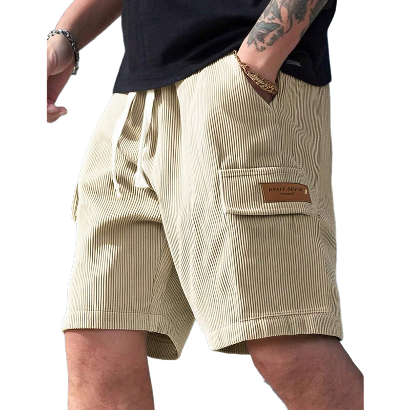 Men's Solid Corduroy Cargo Shorts