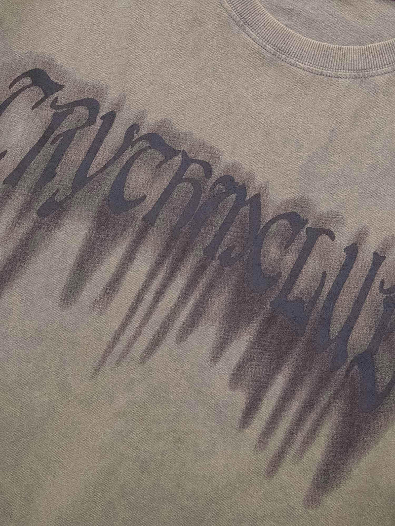 Street Distressed Washed Letter Print T-shirt