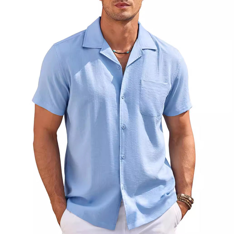 CASUAL BEACH SHORT SLEEVED POLO NECK SHIRT