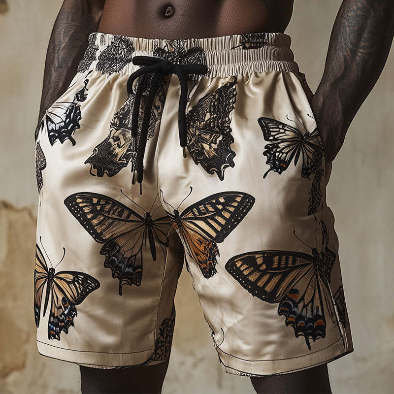 Men's Summer Retro Fashion Butterfly Print Shorts