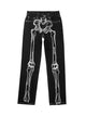 Hip Hop Bones Embroidered Jeans