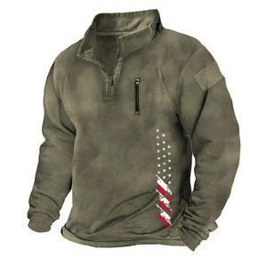 USA FLAGGE LOSE EINFARBIGE OUTDOOR WARME UND ATMUNGSAKTIVE TAKTISCHE HERREN HOODIE SWEATSHIRT