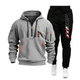 USA FLAG SPORTS HOODIE SET MEN'S MULTI POCKET ZIPPER HOODED SWEATSHIRT SPORTS SUIT SET