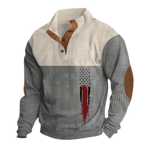 USA-FLAGGE, STEHKOLLE, HENRY, LANGARM, LÄSSIGER SPORT-HOODIE