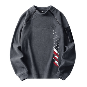 Taktischer Kapuzenpullover mit USA-Flagge und Stehkragen für Herren
