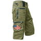 USA FLAG Men's Cotton Straight Leg Cropped Cargo Shorts