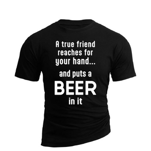 TRUE FRIEND BAUMWOLL-GRAFIKT-T-SHIRT