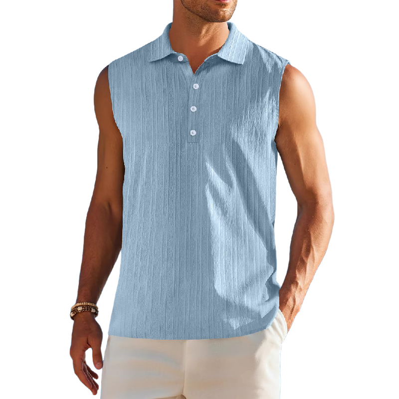Einfarbige Pullover-Tanktops mit Revers für Herren