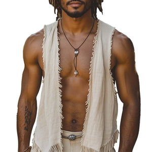 Men's Fringe Casual Open Vest