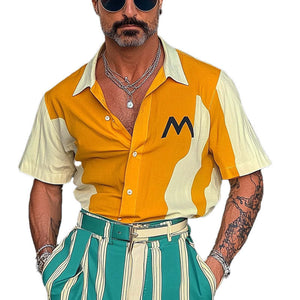 Herren-Kurzarmhemd mit Kontrastdruck 