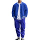 Men's Stand Collar Baseball Jacket Trousers Sports Casual Set