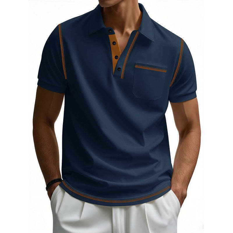 Lässiges Poloshirt aus Baumwolle für Herren mit kurzen Ärmeln