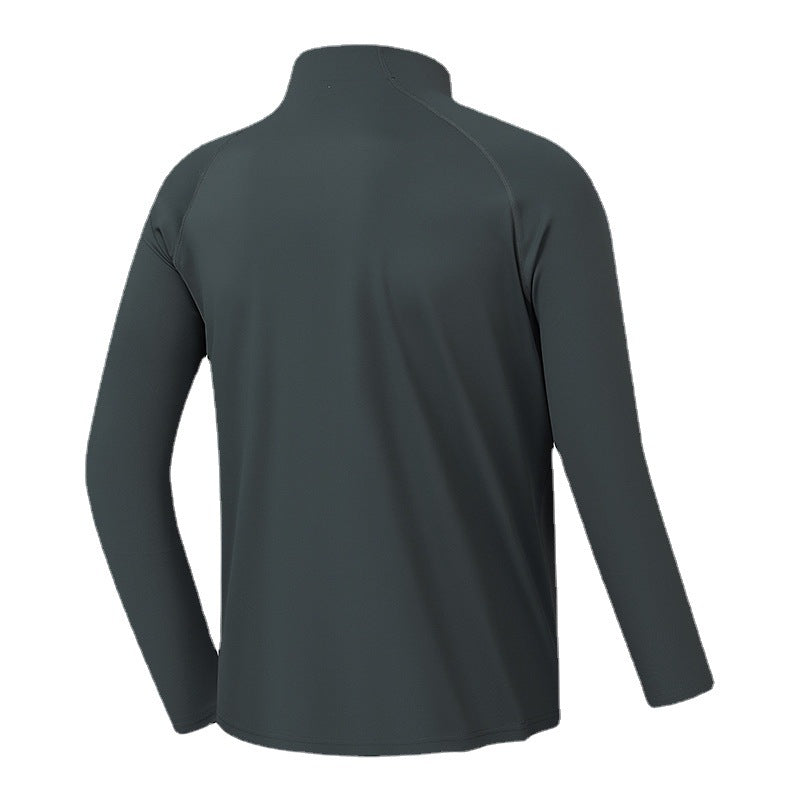 HALF ZIP SPORTS LONG SLEEVED WARM AND SKIN FRIENDLY FITNESS TOP, QUICK DRYING