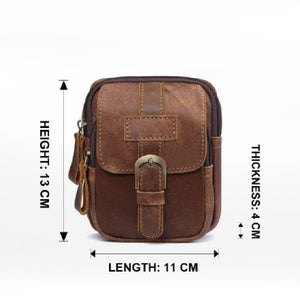 Verschleißfeste Gürteltasche aus Leder für Herren im Freien mit Reißverschluss