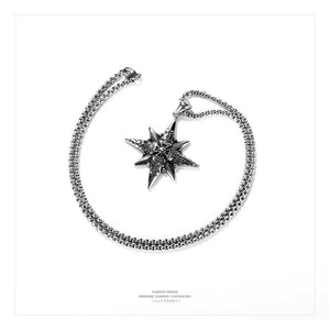 Vintage Casual Octagonal Star Cross Necklace