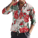 Herren-Langarmhemd mit Blumendruck und Revers
