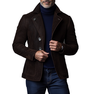 Men's Vintage Suede Single Breasted Blazer