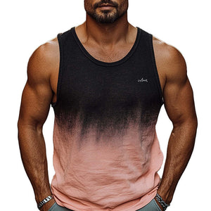 Men's Cool Gradient Contrast Printed Casual Tank Top