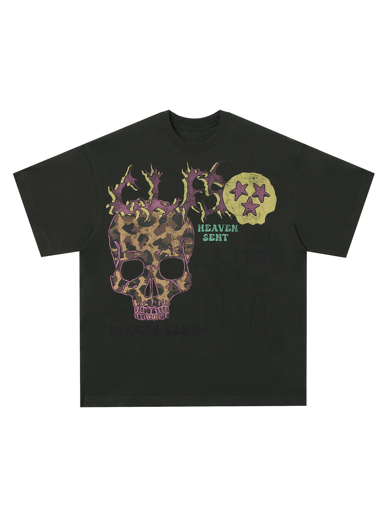 Skull Print Crew Neck T-shirt