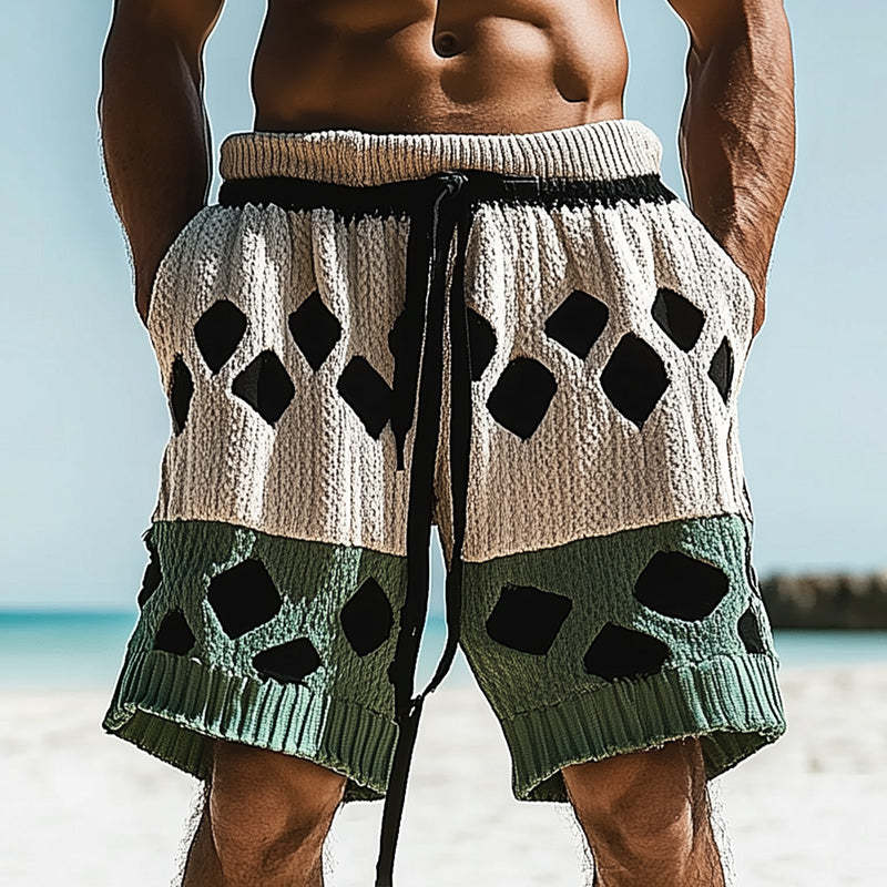 Herren Frühlingsmode Gewebte Hohlsportshorts