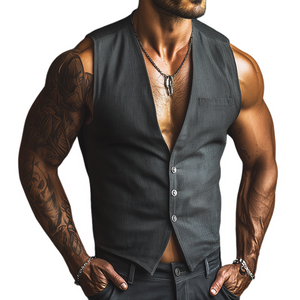 Men's Vintage Casual Single Breasted Vest