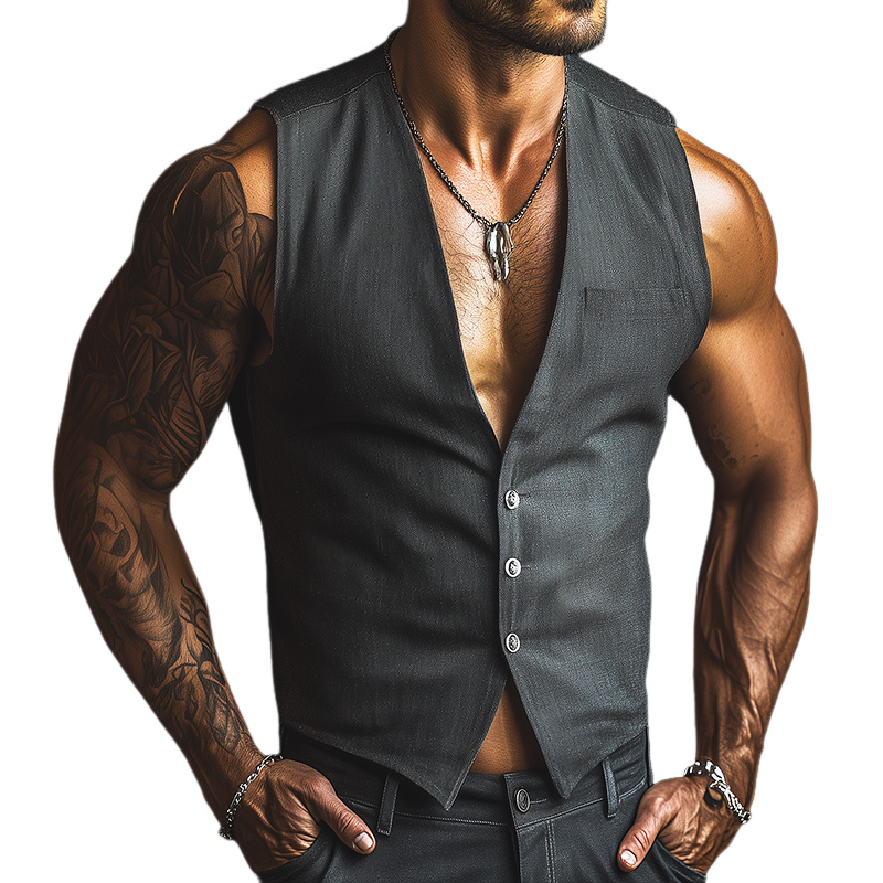 Men's Vintage Casual Single Breasted Vest