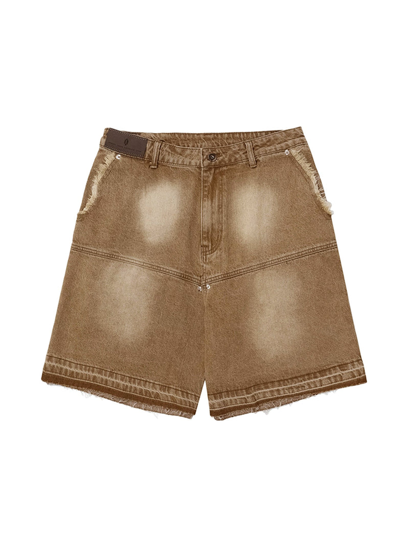 American Retro Distressed Washed Denim Shorts