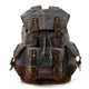 Men's Vintage Outdoor Canvas Stitching Leather Multi-Pocket Backpack