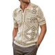 Men's Summer Fashion Casual Vacation Lapel Hollow Knitted Short-sleeved T-shirt