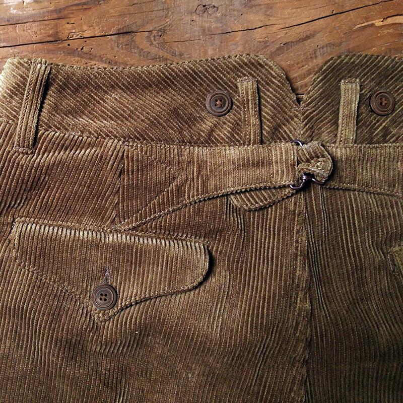 1920s 12oz Corduroy Farmer Work Trousers Mens Suspender Pants Vintage Overalls 20er