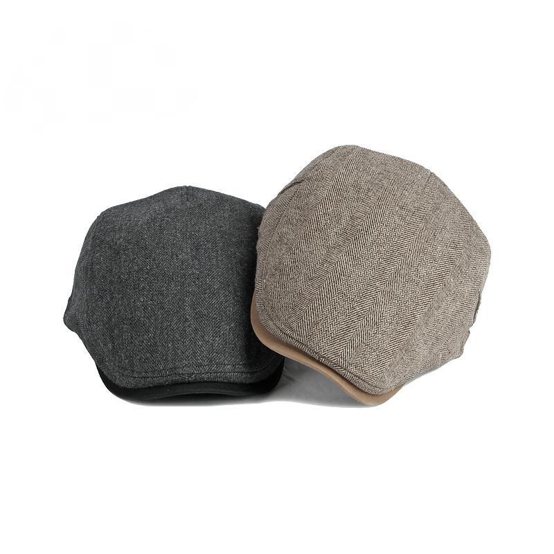 Men's Retro Casual Plaid Splicing Beret