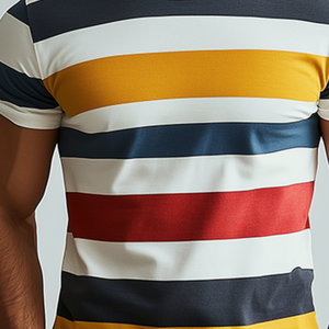 Klassisches, lässiges Herren-T-Shirt aus Baumwolle mit Rundhalsausschnitt und schmaler Passform, kurzärmelig