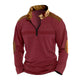 Herren Colorblock Reißverschluss Stehkragen Langarm Casual Sweatshirt